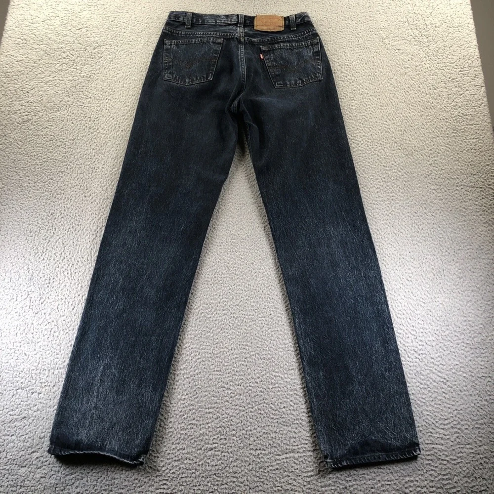 Vtg Levis Jeans Mens 31x34 501 Blue Button Fly Straight Dark Wash Made In USA